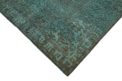 Collection of 9' 7'' x12' 10'' Turquoise Over-dyed Large Rug in a gallery layout