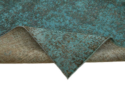 Collection of 9' 7'' x12' 10'' Turquoise Over-dyed Large Rug in a gallery layout