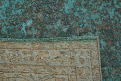 Collection of 9' 7'' x12' 10'' Turquoise Over-dyed Large Rug in a gallery layout