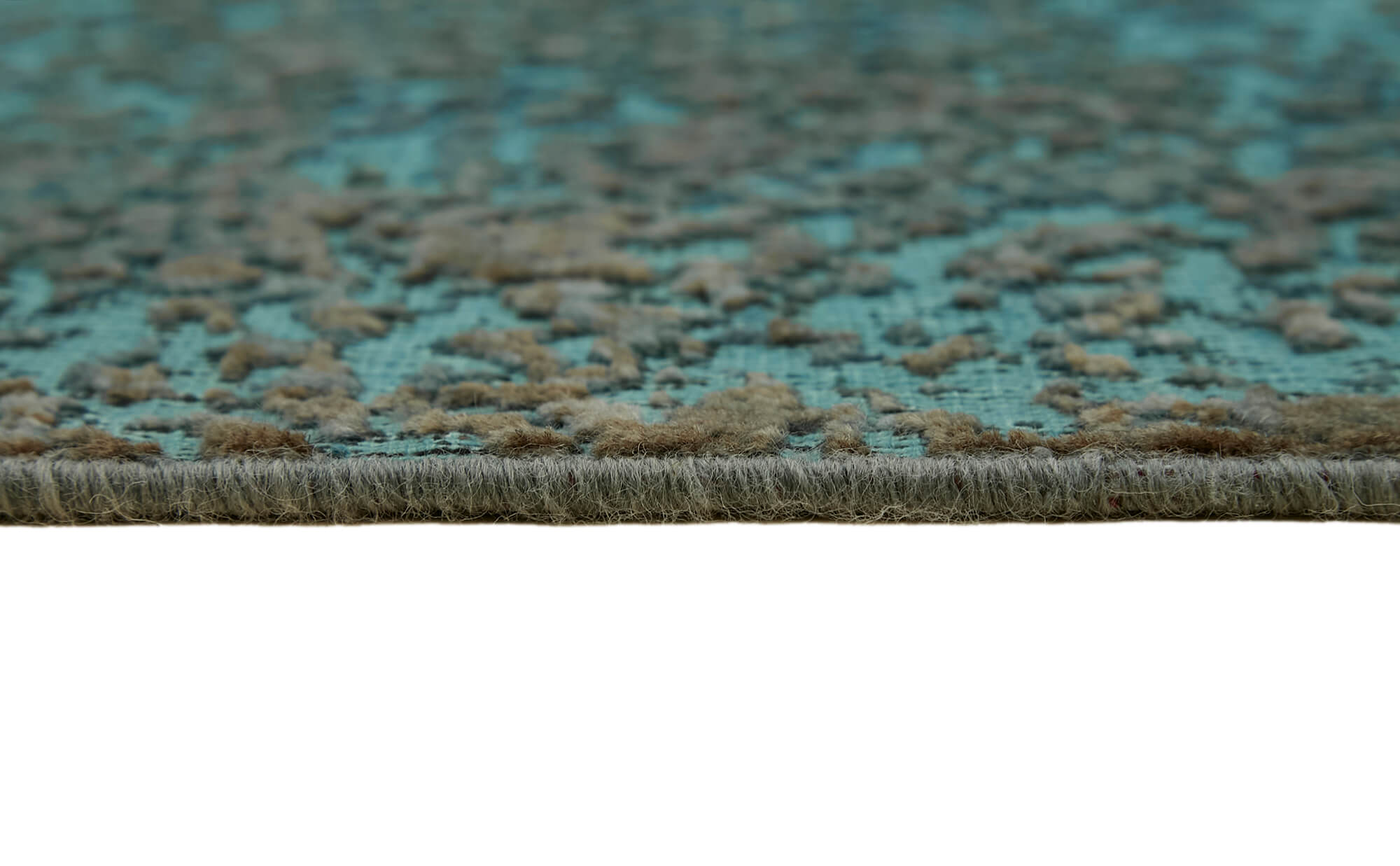 Collection of 9' 7'' x12' 10'' Turquoise Over-dyed Large Rug in a gallery layout