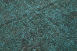 Collection of 9' 7'' x12' 10'' Turquoise Over-dyed Large Rug in a gallery layout