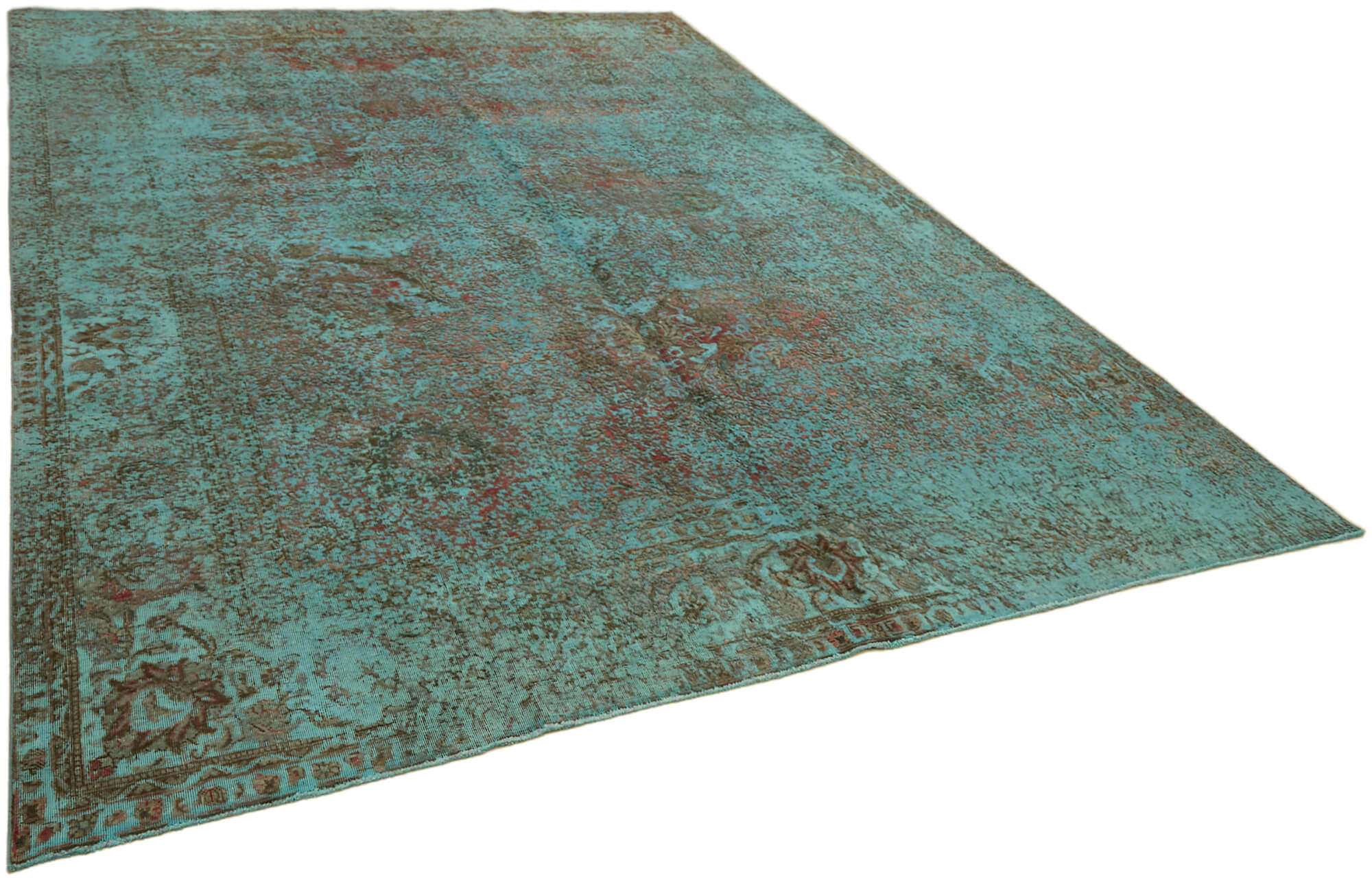 Collection of 9' 6'' x 12' 7'' Turquoise Handmade Persian Rug in a gallery layout