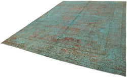 Collection of 9' 6'' x 12' 7'' Turquoise Handmade Persian Rug in a gallery layout