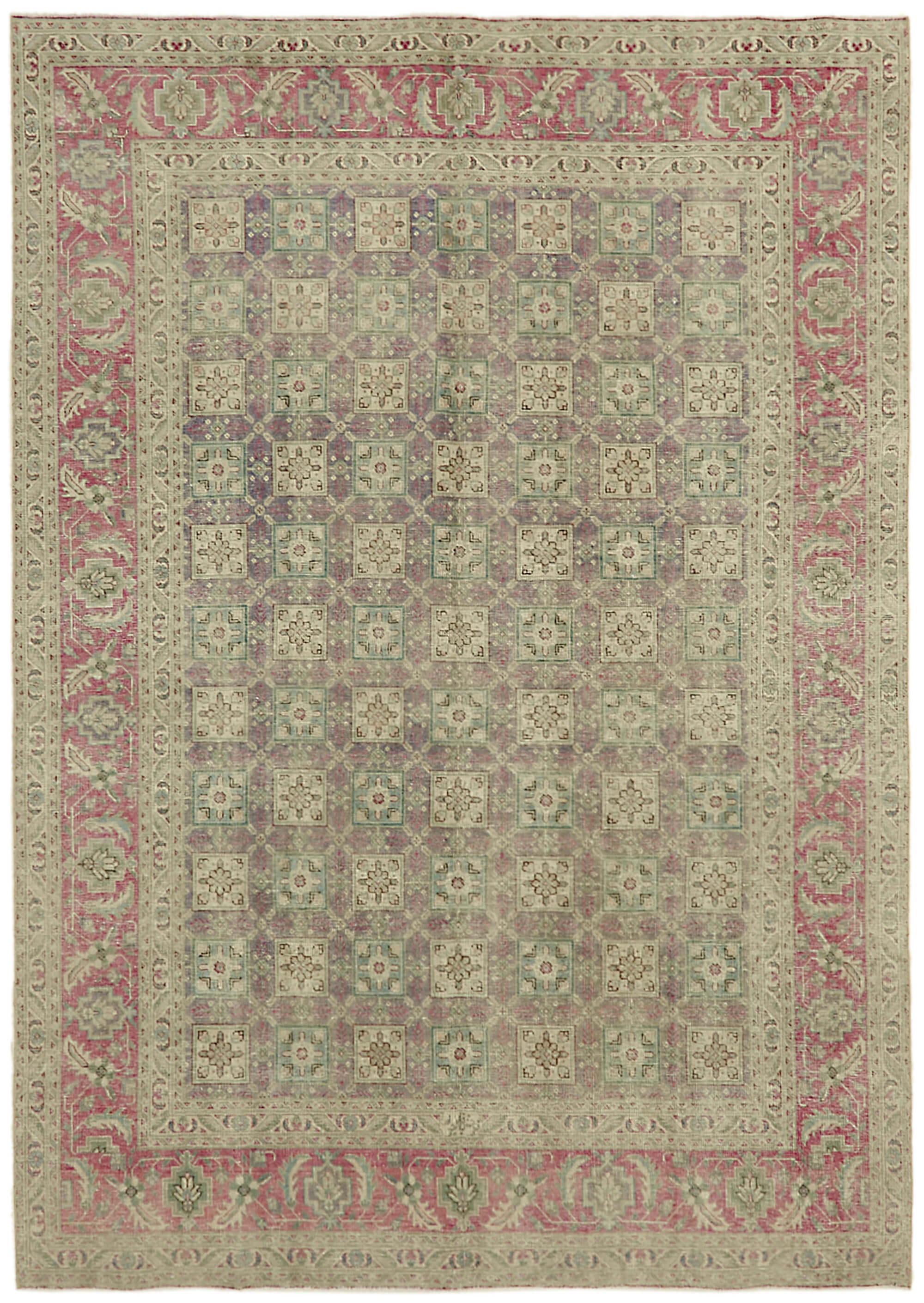 Collection of 7' 11'' x 11' 2'' Beige Vintage Large Area Rug in a gallery layout