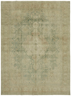 Collection of 9' 7'' x 12' 7'' Beige Vintage Large Rug in a gallery layout