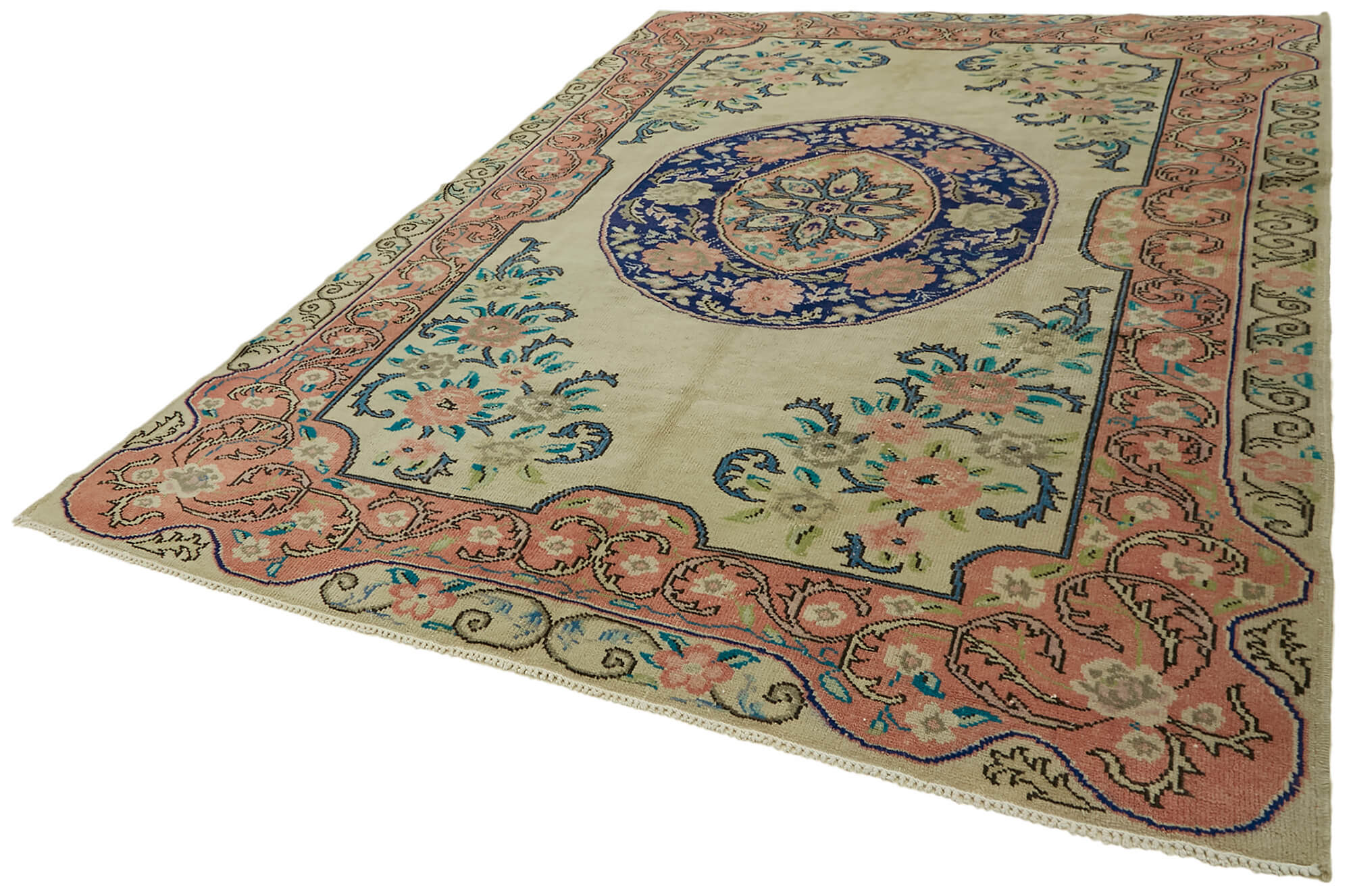 Collection of 7' 10'' x 10' 10'' Beige Vintage Large Area Rug in a gallery layout