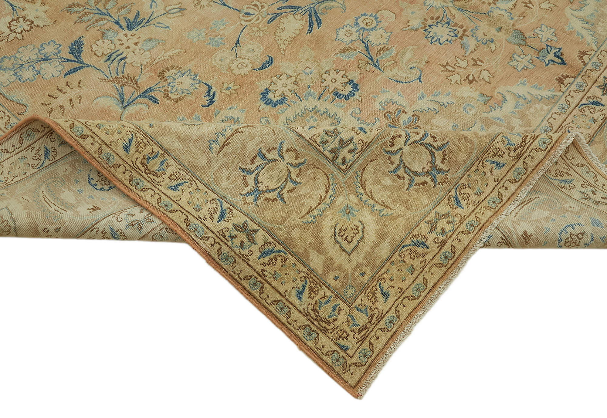 Collection of 9' 9'' x 12' 7'' Beige Vintage Large Area Rug in a gallery layout