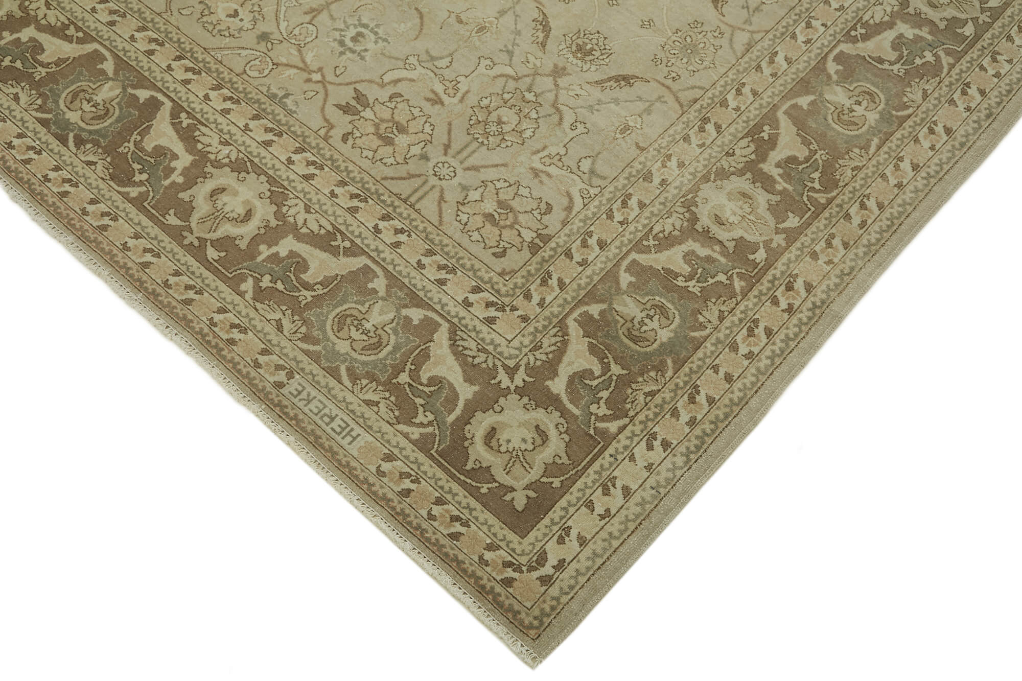 Collection of 7' 3'' x 10' 9'' Beige Vintage Large Area Rug in a gallery layout