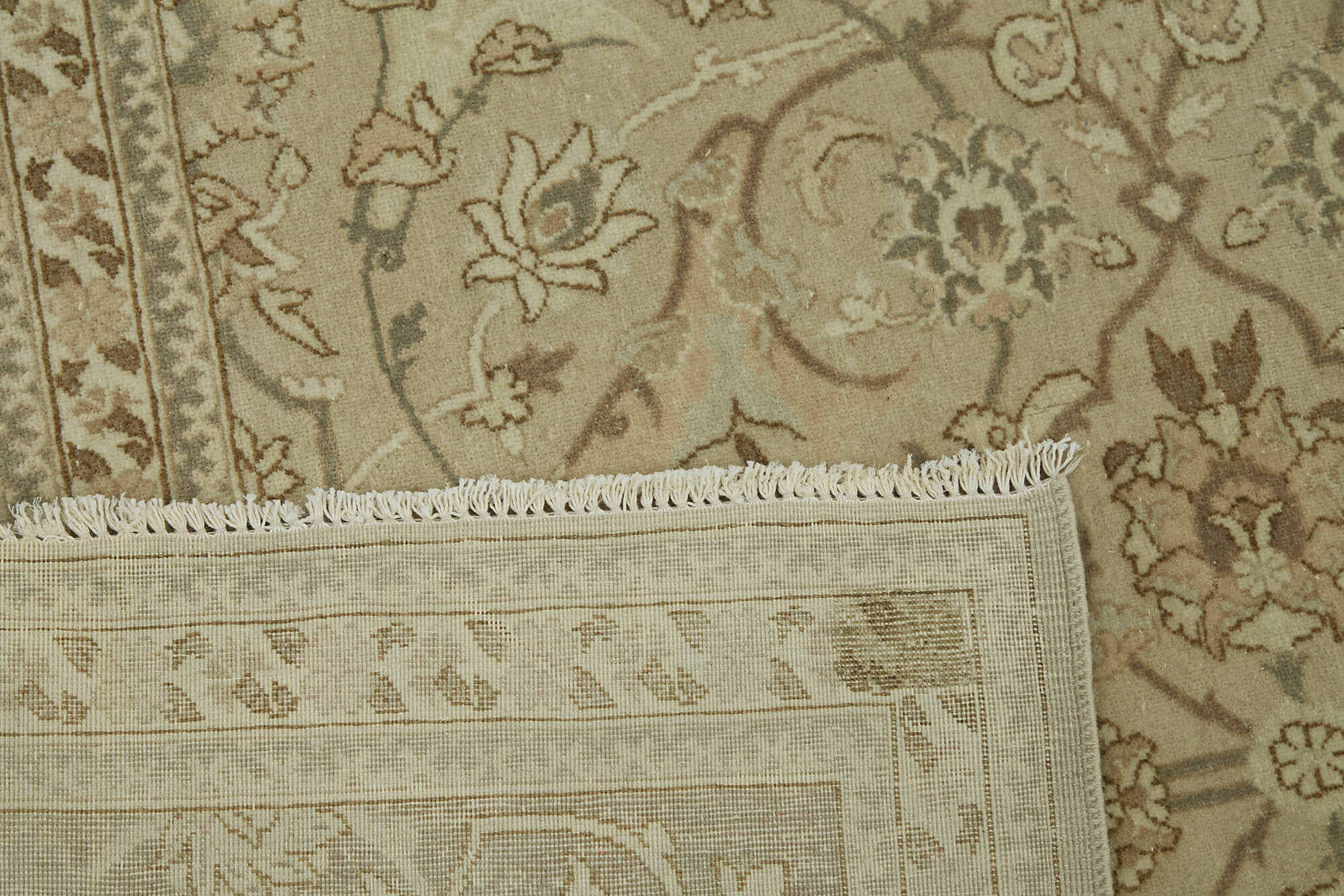 Collection of 7' 3'' x 10' 9'' Beige Vintage Large Area Rug in a gallery layout