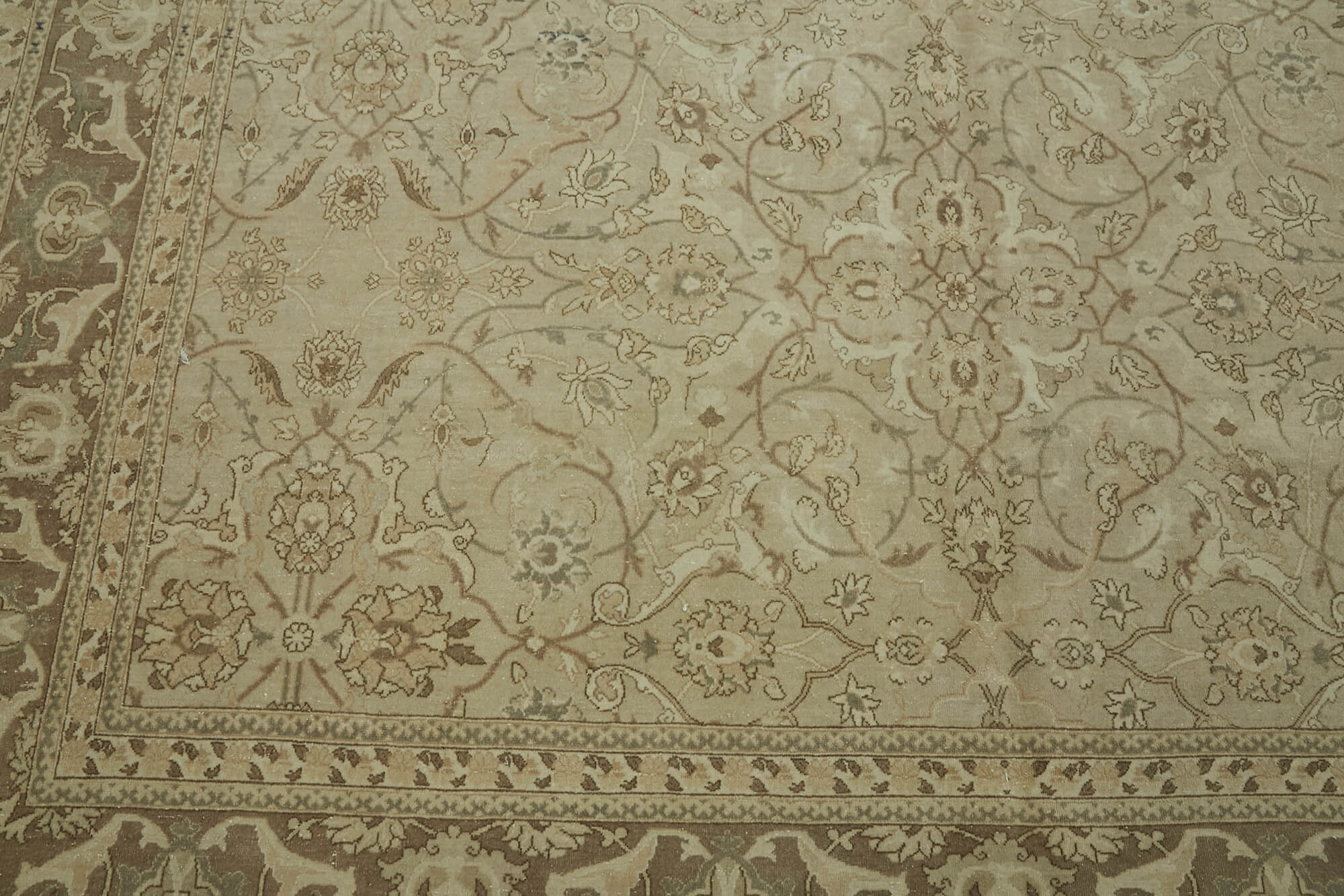 Collection of 7' 3'' x 10' 9'' Beige Vintage Large Area Rug in a gallery layout