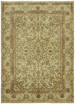 Collection of 8' 8'' x 11' 11'' Beige Vintage Handmade Rug in a gallery layout