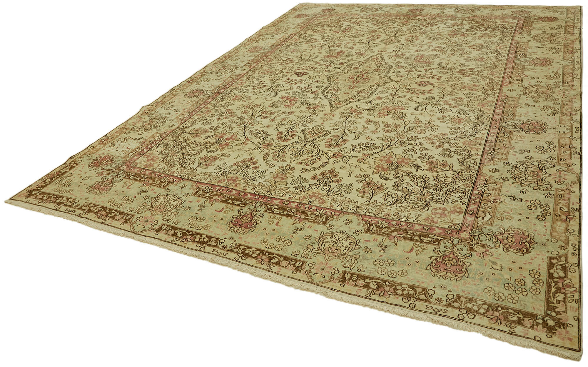 Collection of 8' 8'' x 11' 11'' Beige Vintage Handmade Rug in a gallery layout