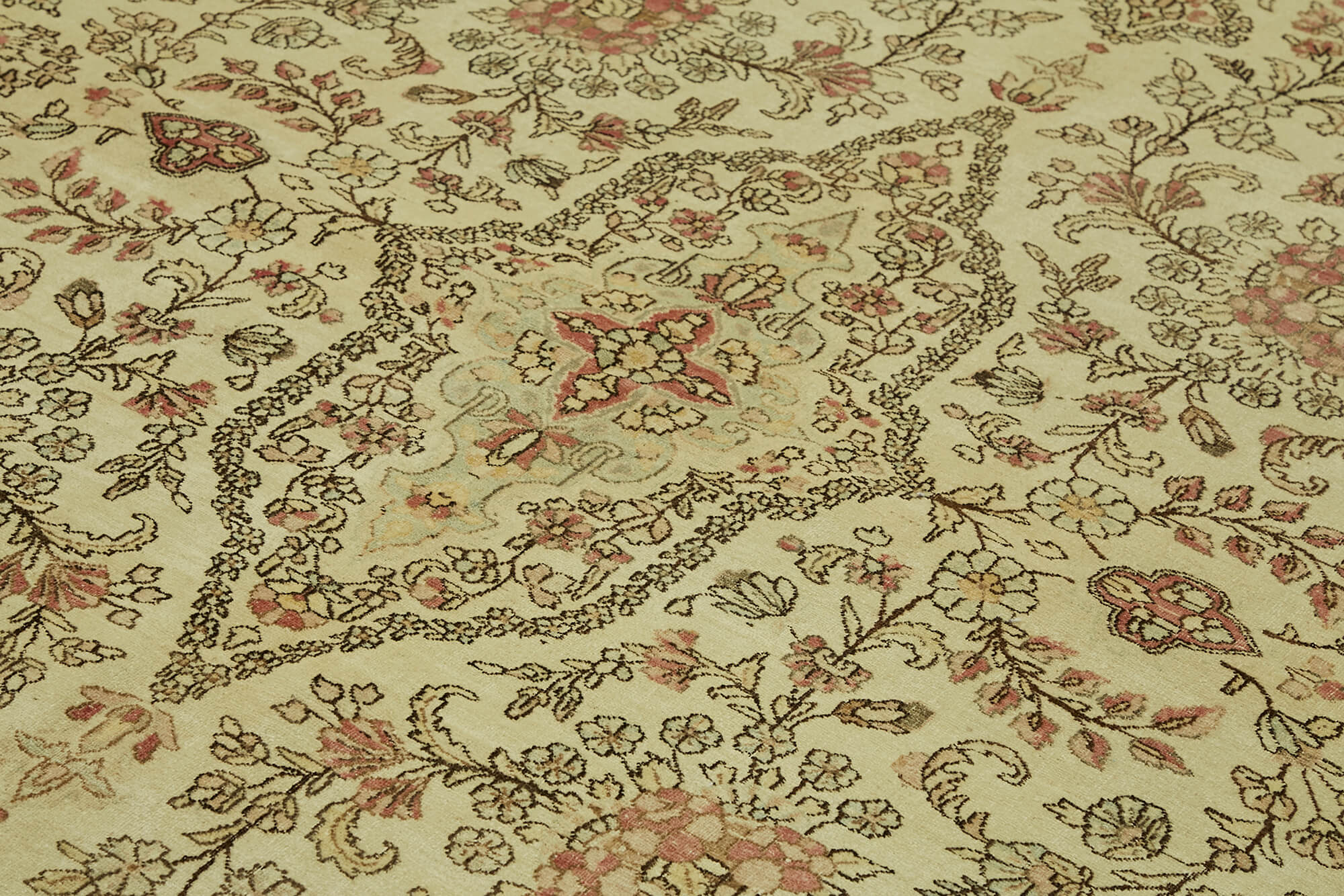 Collection of 8' 8'' x 11' 11'' Beige Vintage Handmade Rug in a gallery layout