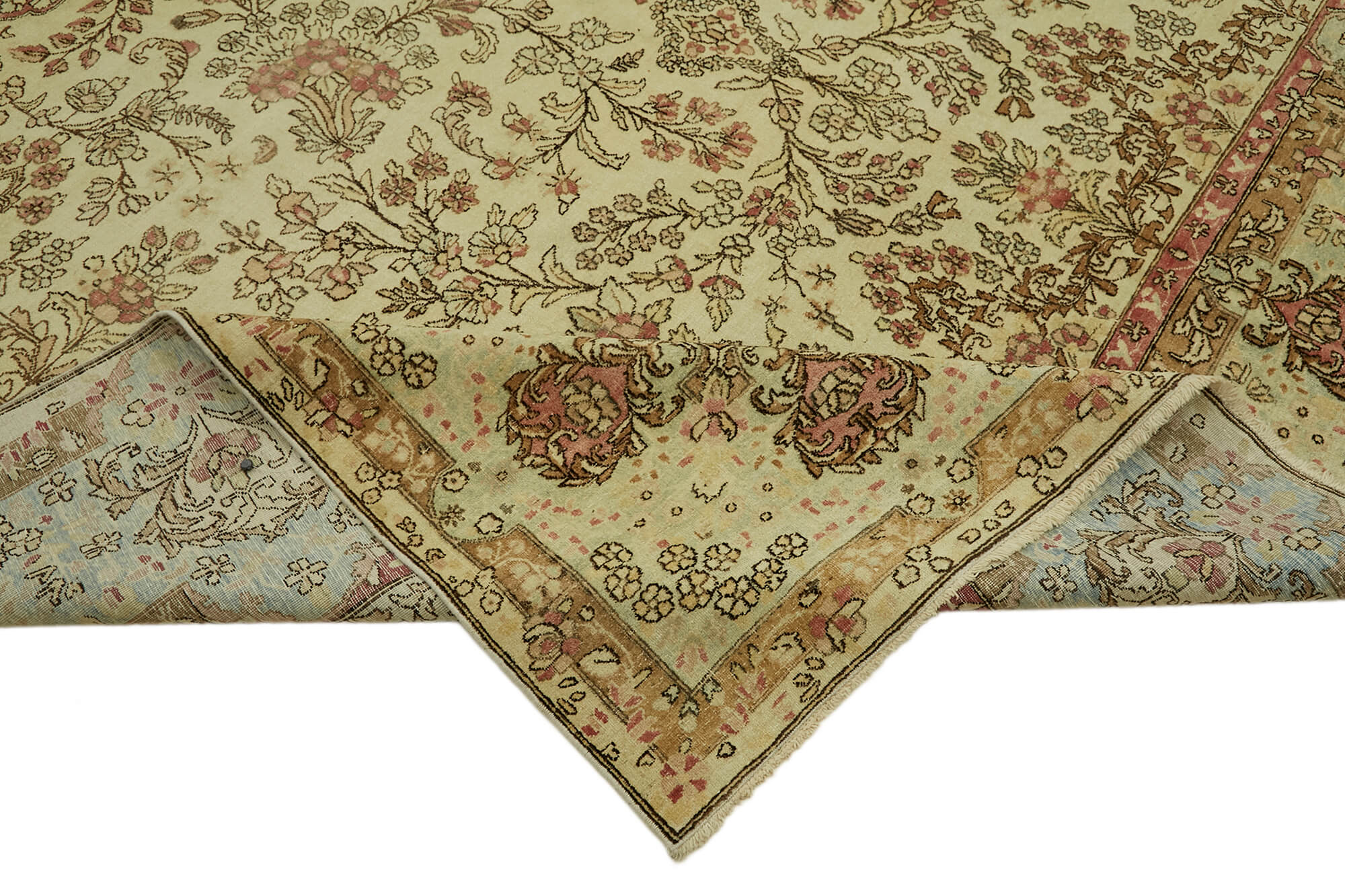 Collection of 8' 8'' x 11' 11'' Beige Vintage Handmade Rug in a gallery layout