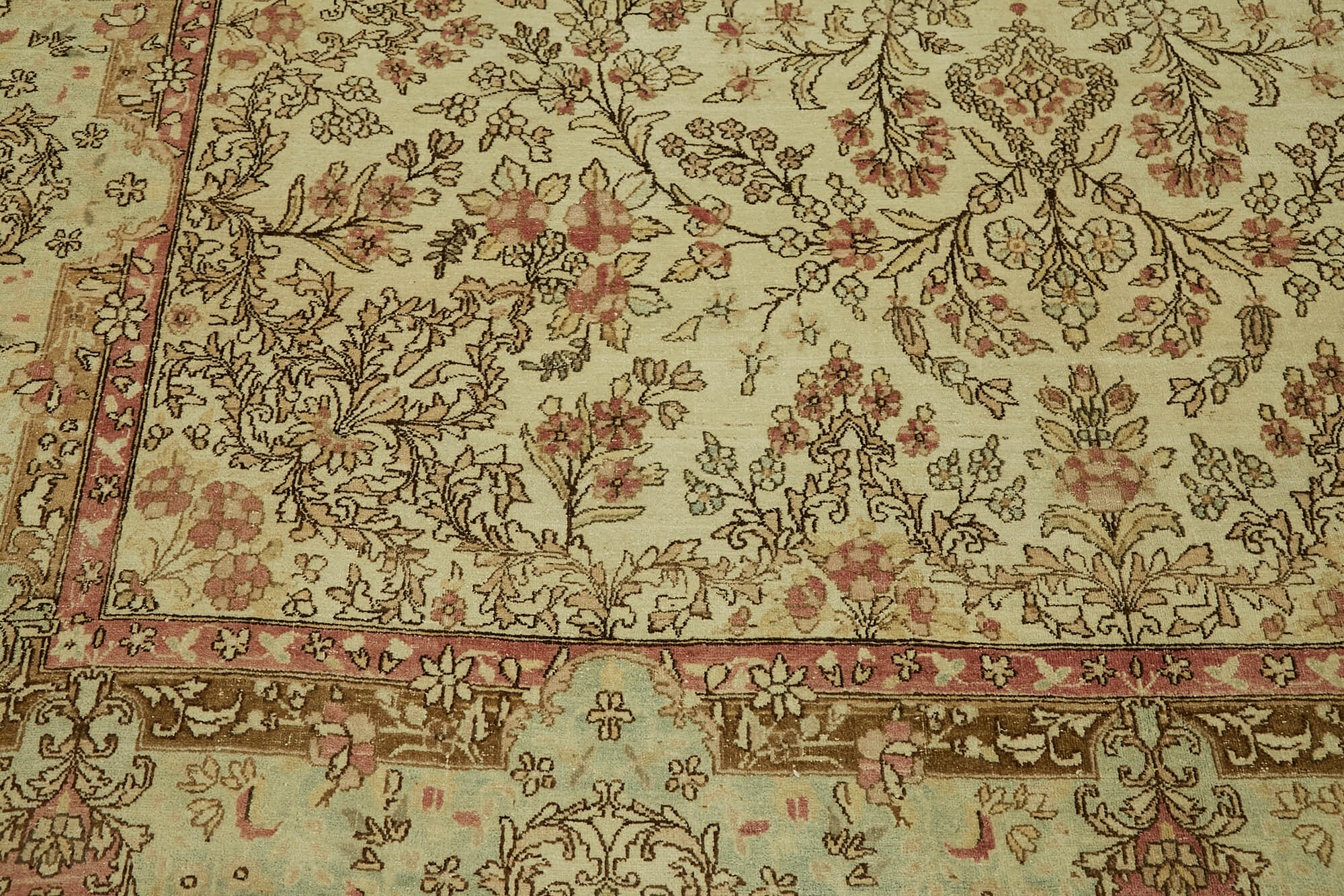 Collection of 8' 8'' x 11' 11'' Beige Vintage Handmade Rug in a gallery layout