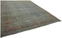 Collection of 9' 8'' x 12' 7'' Handmade Large Grey Rug in a gallery layout