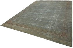 Collection of 9' 8'' x 12' 7'' Handmade Large Grey Rug in a gallery layout