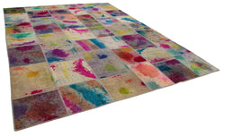 Collection of 10' 1'' x 13' 4'' Hand-Knotted Turkish Patchwork Rug in a gallery layout