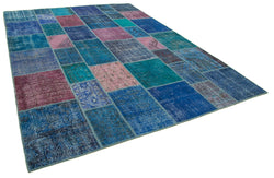 Collection of 8' 6'' x 11' 7'' Hand-Knotted Turkish Patchwork Rug in a gallery layout