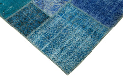 Collection of 8' 6'' x 11' 7'' Hand-Knotted Turkish Patchwork Rug in a gallery layout