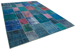 Collection of 8' 6'' x 11' 8'' Hand-Knotted Turkish Patchwork Rug in a gallery layout