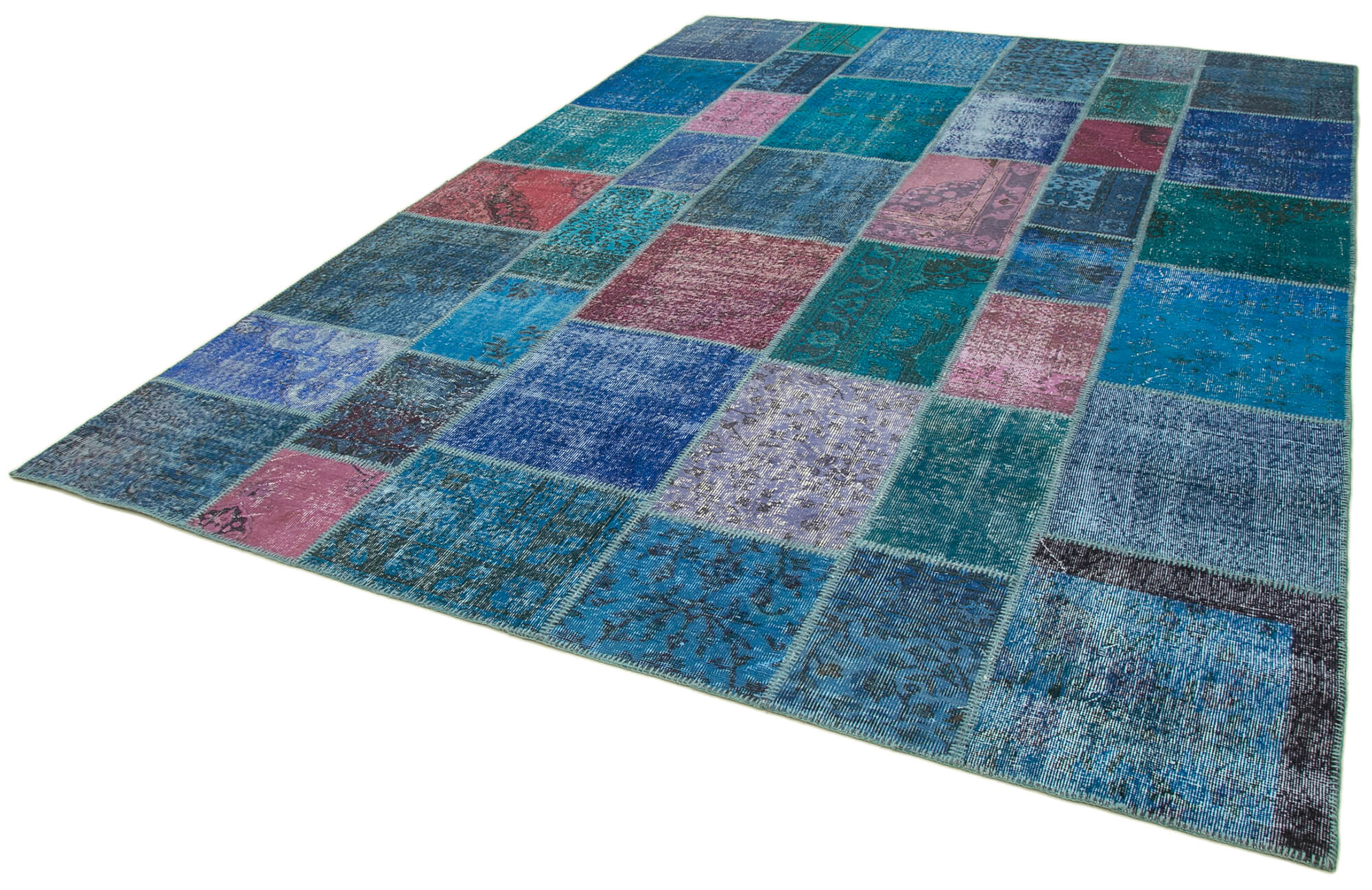 Collection of 8' 6'' x 11' 8'' Hand-Knotted Turkish Patchwork Rug in a gallery layout