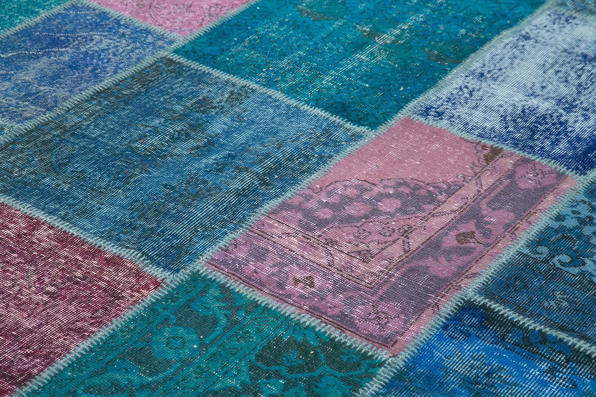 Collection of 8' 6'' x 11' 8'' Hand-Knotted Turkish Patchwork Rug in a gallery layout