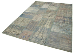 Collection of 5' 10'' x 8' 1'' Hand-Knotted Turkish Patchwork Rug in a gallery layout