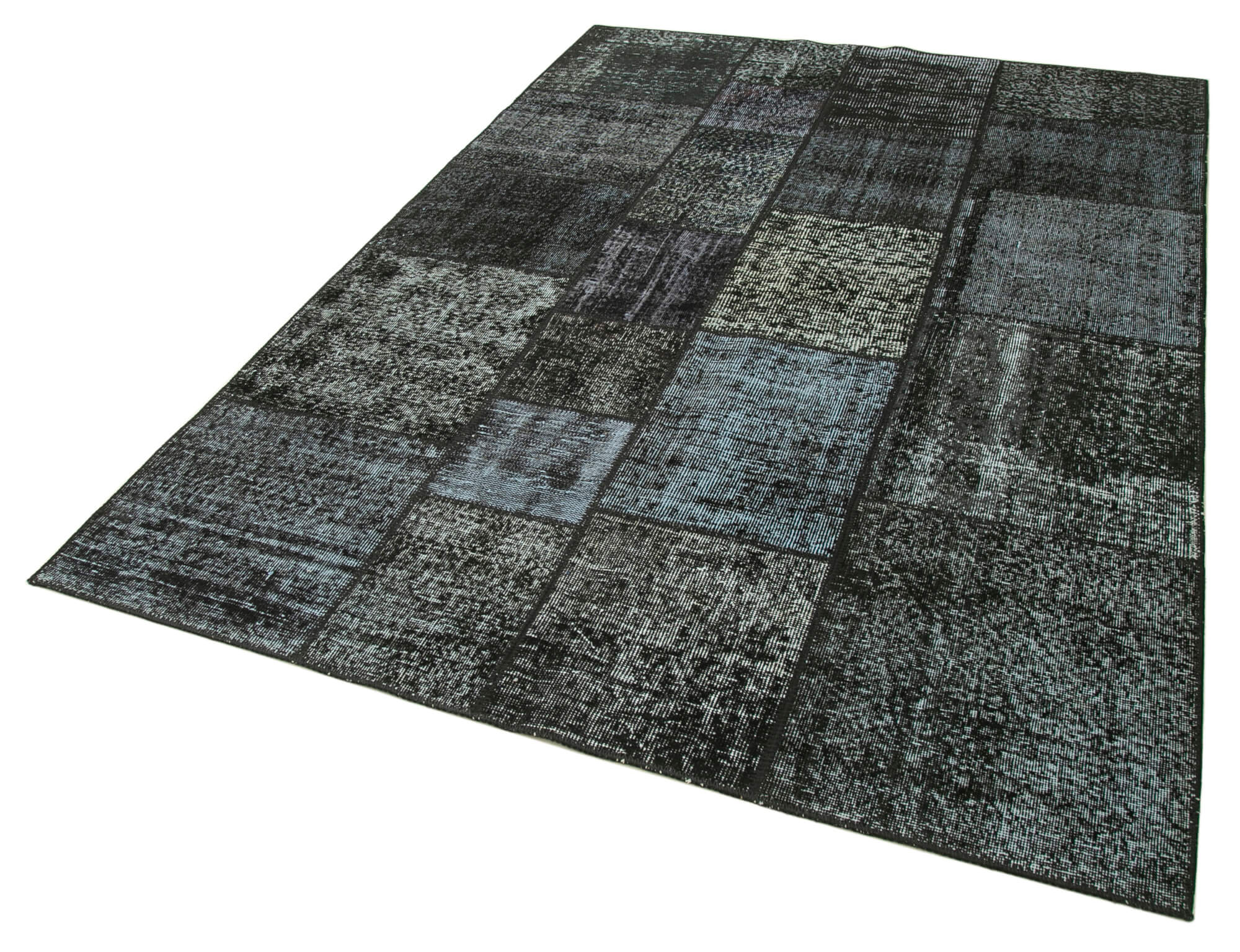 Collection of 5' 7'' x 7' 10'' Hand-Knotted Turkish Patchwork Rug in a gallery layout