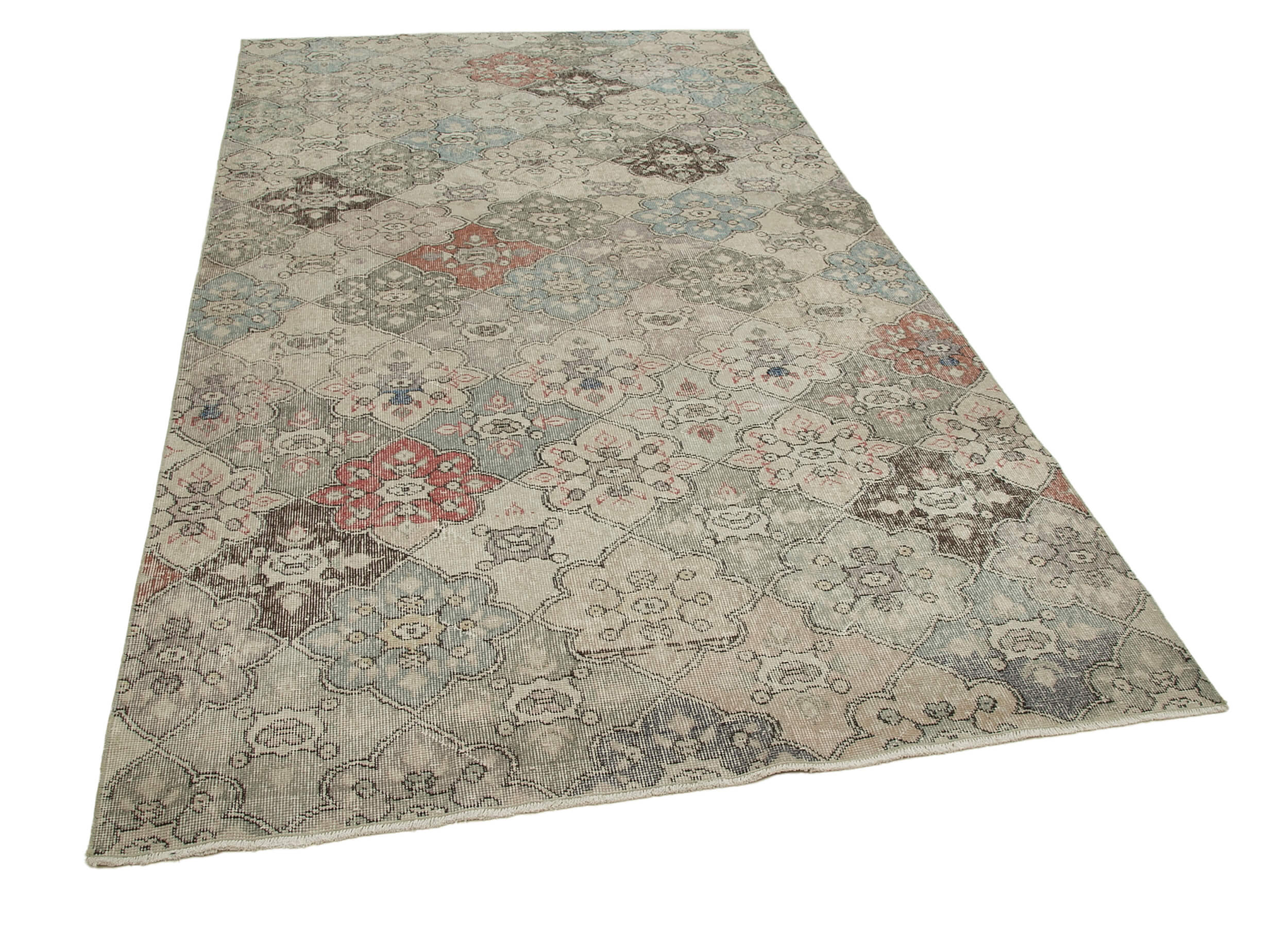 Collection of 5' 5'' x 9' 6'' Hand-Knotted Turkish Boho Rug in a gallery layout