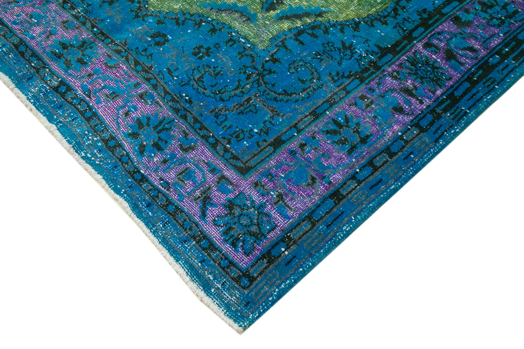 Collection of 6' 2'' x 10' 6'' Handmade Turkish Blue Rug in a gallery layout