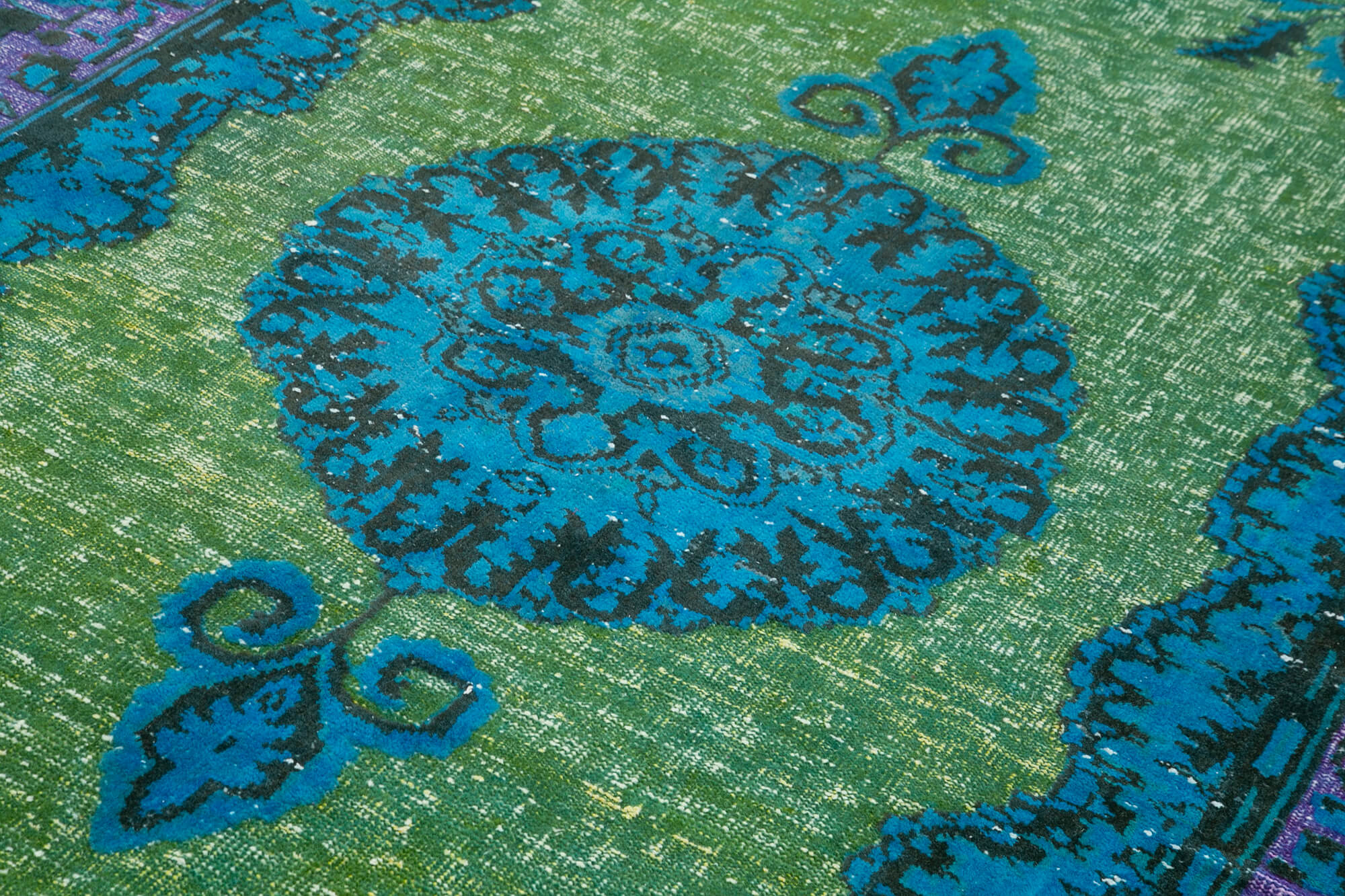 Collection of 6' 2'' x 10' 6'' Handmade Turkish Blue Rug in a gallery layout