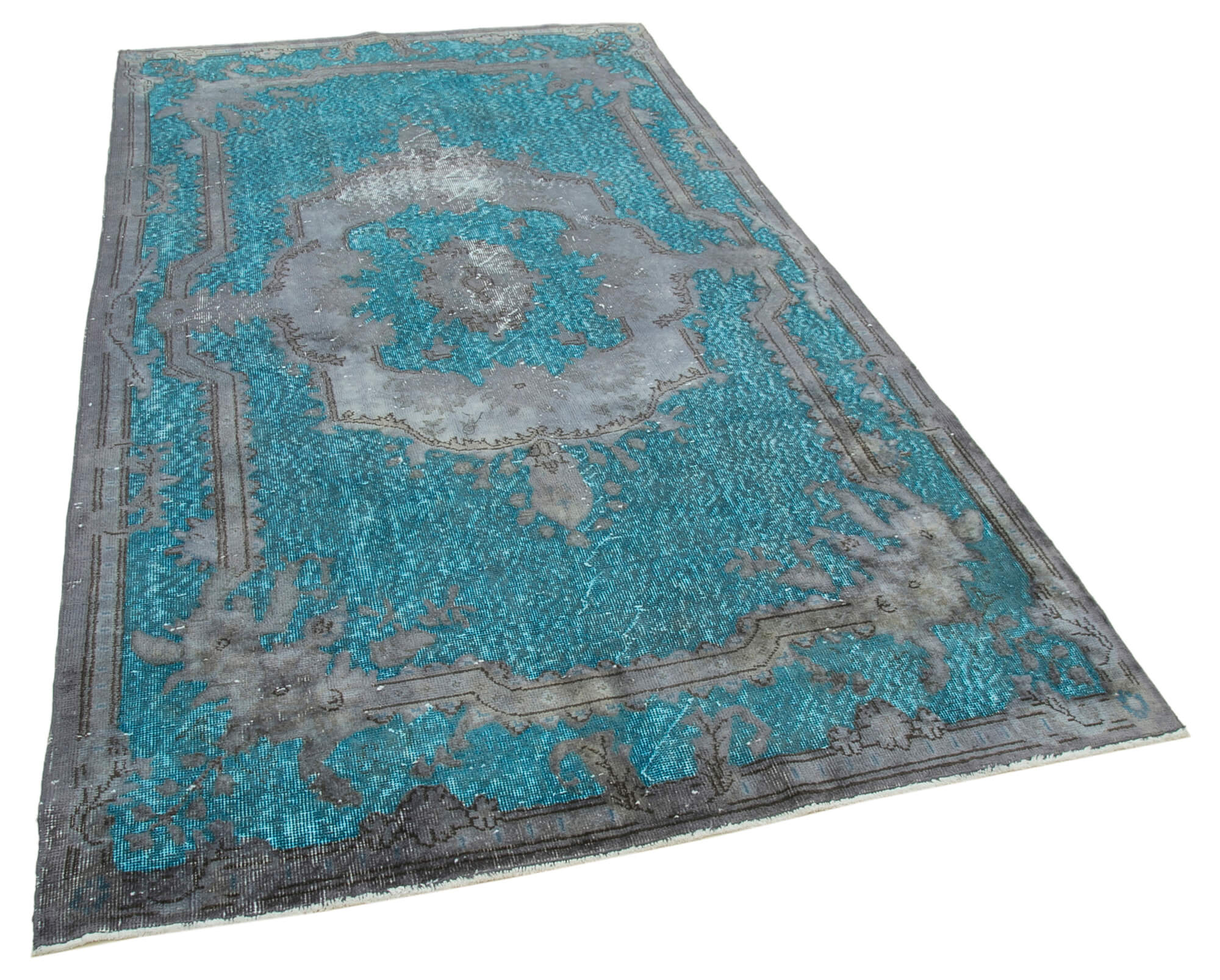 Collection of 5' 1'' x 9' 4'' Turkish Hand Carved Rug in a gallery layout