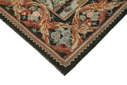 Collection of 6' 5'' x 7' 0'' Floral Handwoven Wool Kilim Rug in a gallery layout