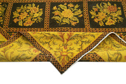 Collection of 9' 7'' x 13' 3'' Yellow Vintage Hand-Knotted Persian Rug in a gallery layout