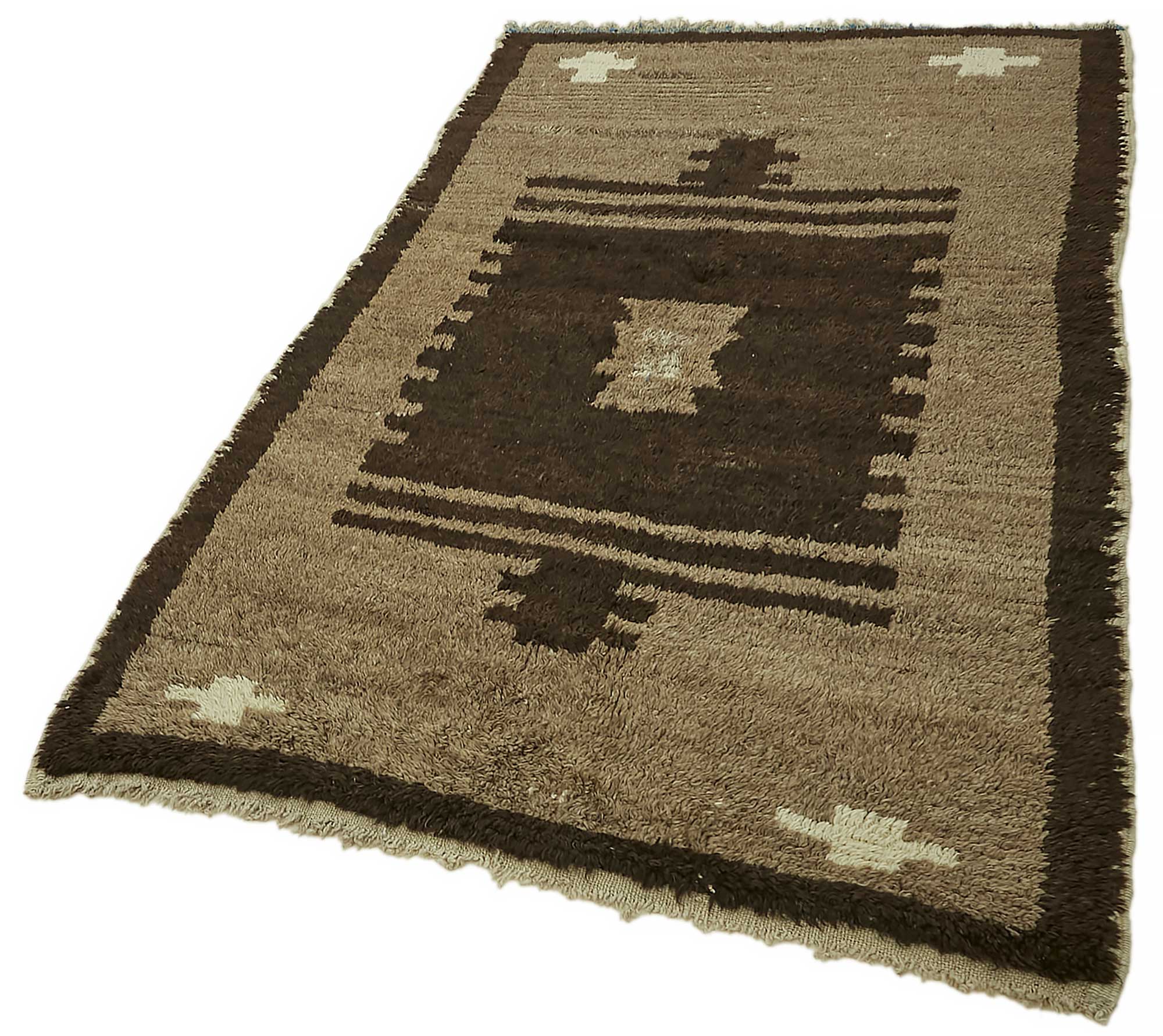 Collection of 3' 11'' x 6' 9'' Vintage Tulu Rug in a gallery layout