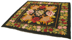 Collection of 6' 1'' x 6' 5'' Handmade Moldovan Kilim in a gallery layout