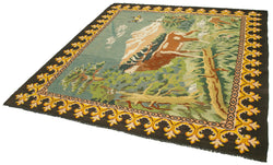 Collection of 6' 11'' x 7' 1'' Traditional Kilim Rug in a gallery layout