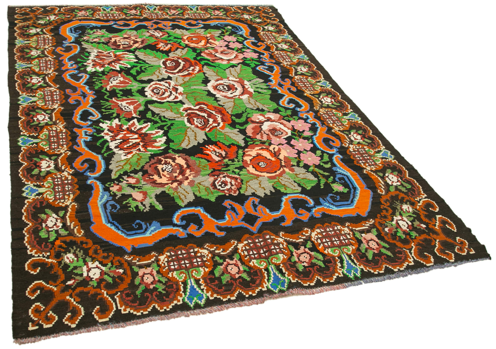 Collection of 6' 6'' x 9' 0'' Floral Kilim Rug in a gallery layout