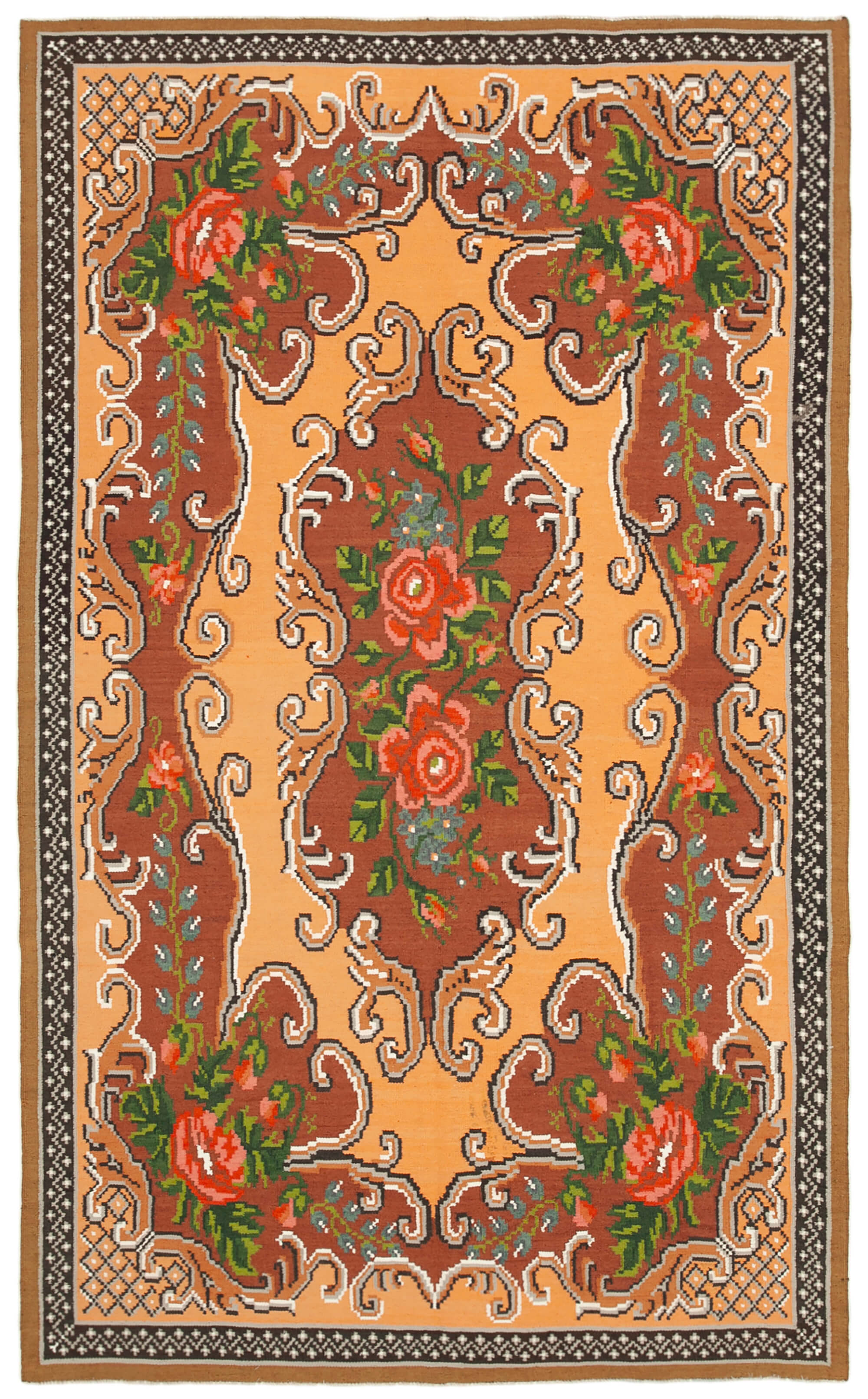 Collection of 5' 9'' x 9' 3'' Floral Handwoven Wool Rug in a gallery layout