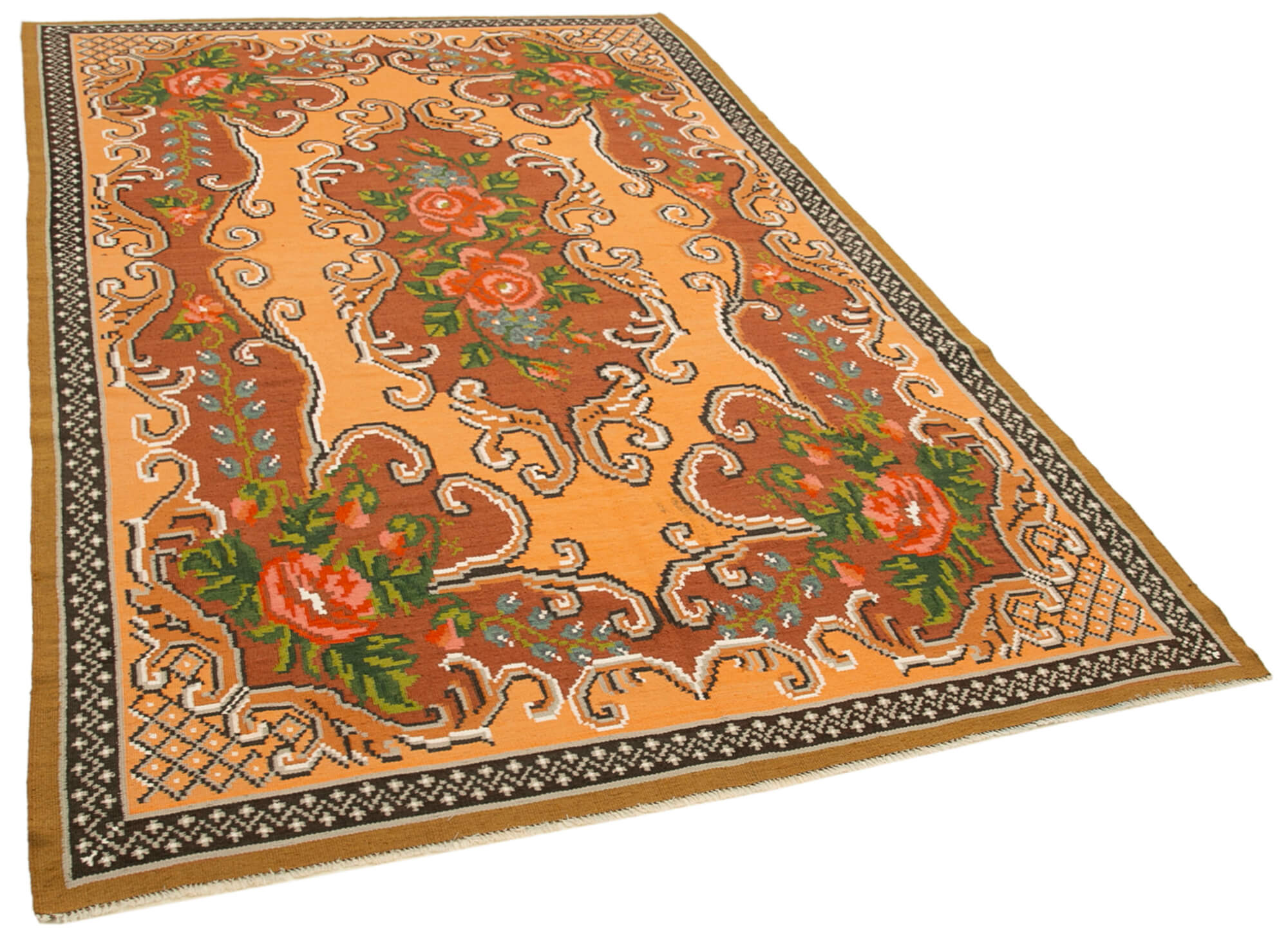 Collection of 5' 9'' x 9' 3'' Floral Handwoven Wool Rug in a gallery layout