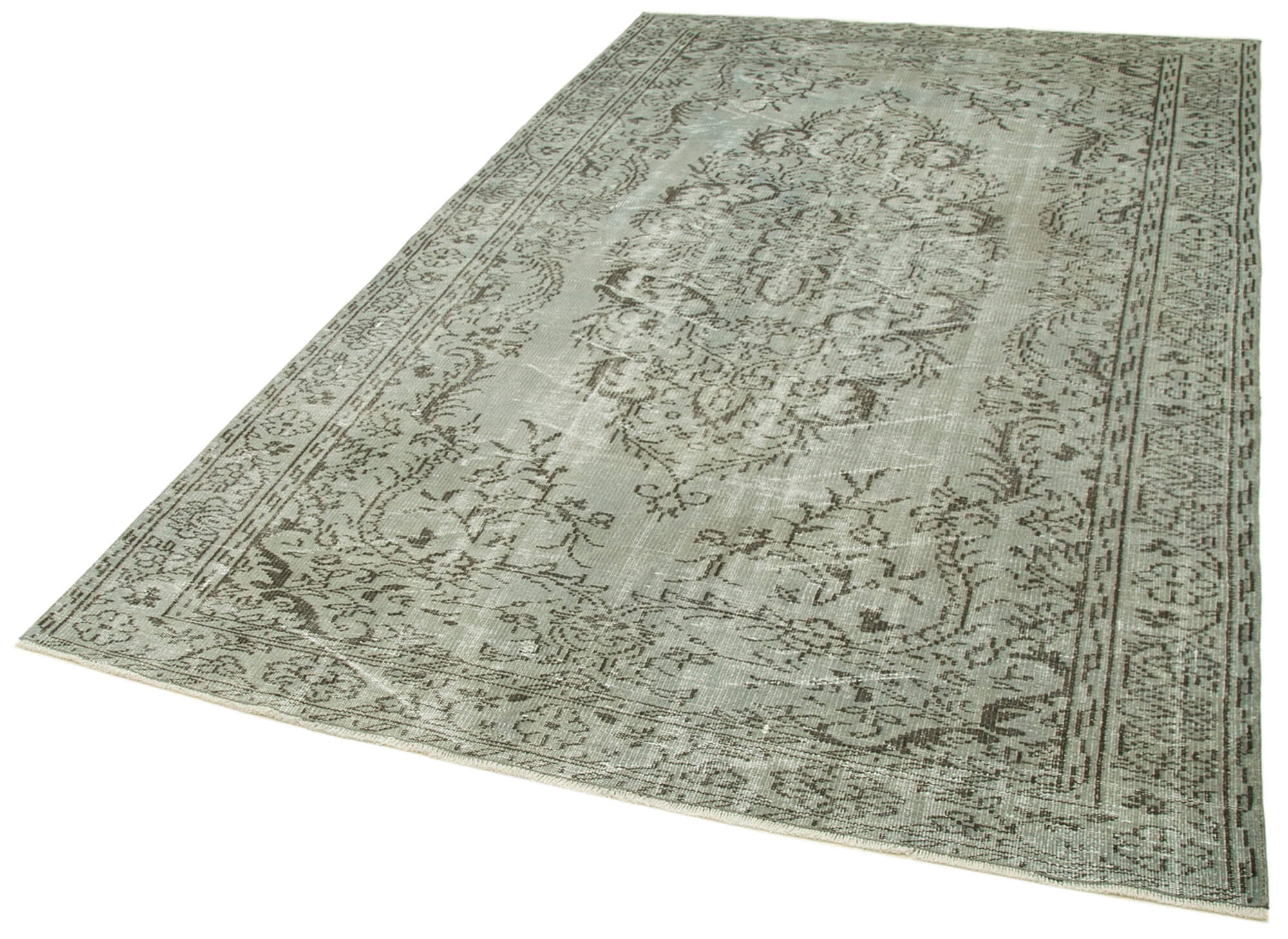 Collection of 5' 8'' x 9' 3'' Handmade Vintage Overdyed Rug in a gallery layout