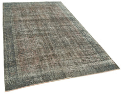 Collection of 5' 2'' x 8' 5'' Handmade Vintage Overdyed Rug in a gallery layout