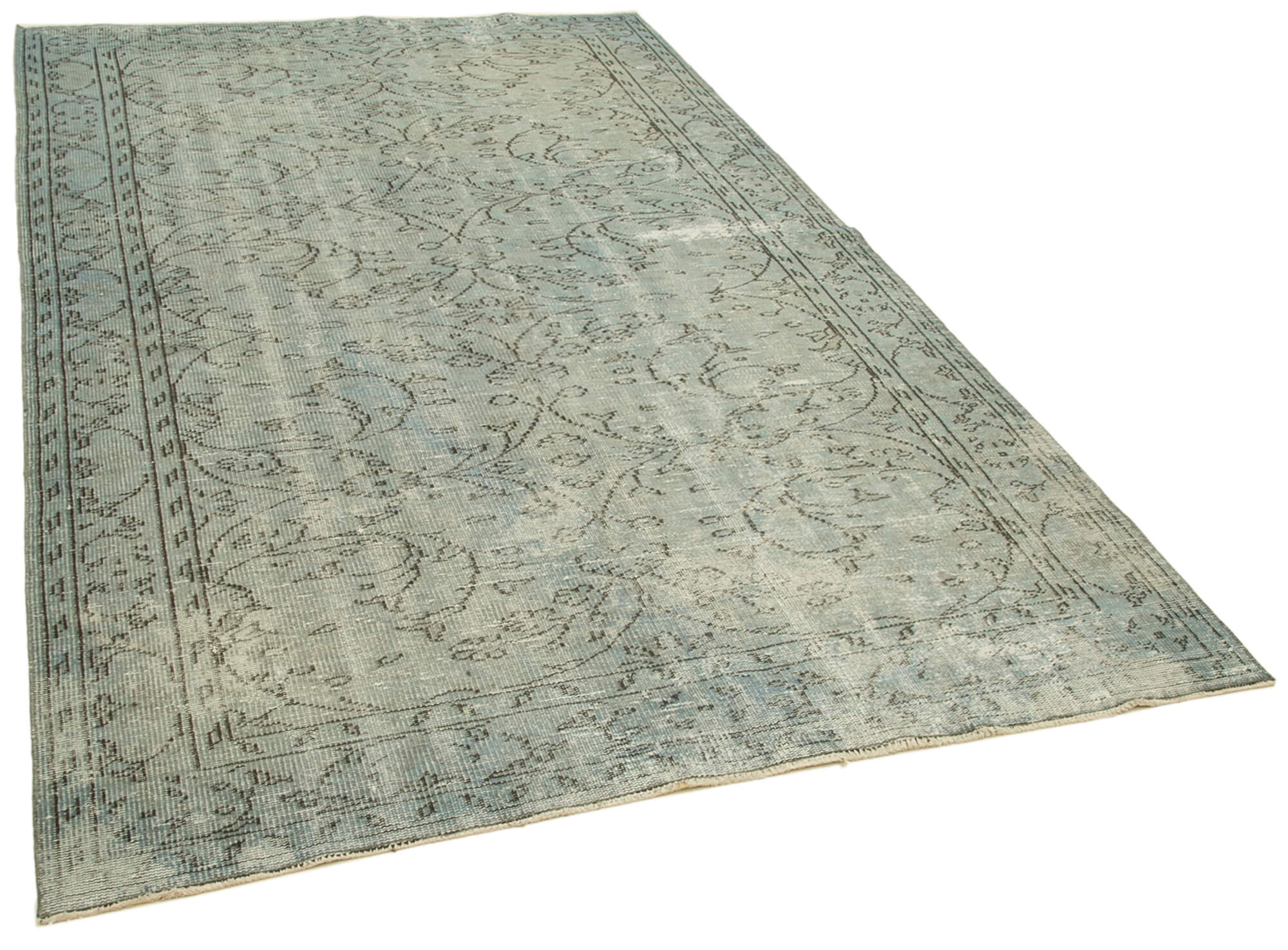 Collection of 5' 8'' x 8' 11'' Handmade Vintage Overdyed Rug in a gallery layout