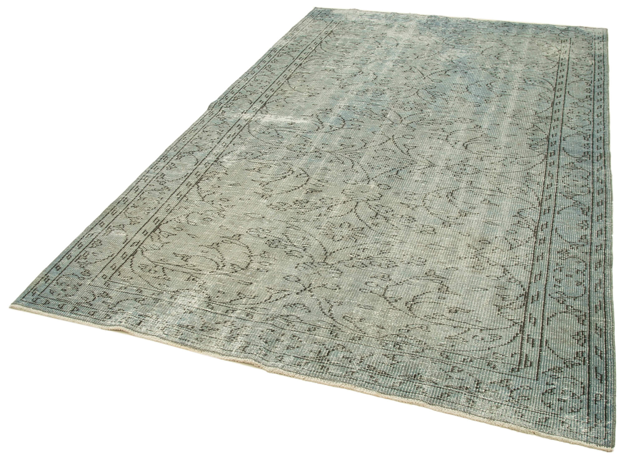 Collection of 5' 8'' x 8' 11'' Handmade Vintage Overdyed Rug in a gallery layout