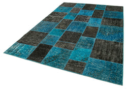 Collection of 6' 7'' x 9' 9'' Hand-Knotted Turkish Patchwork Rug in a gallery layout