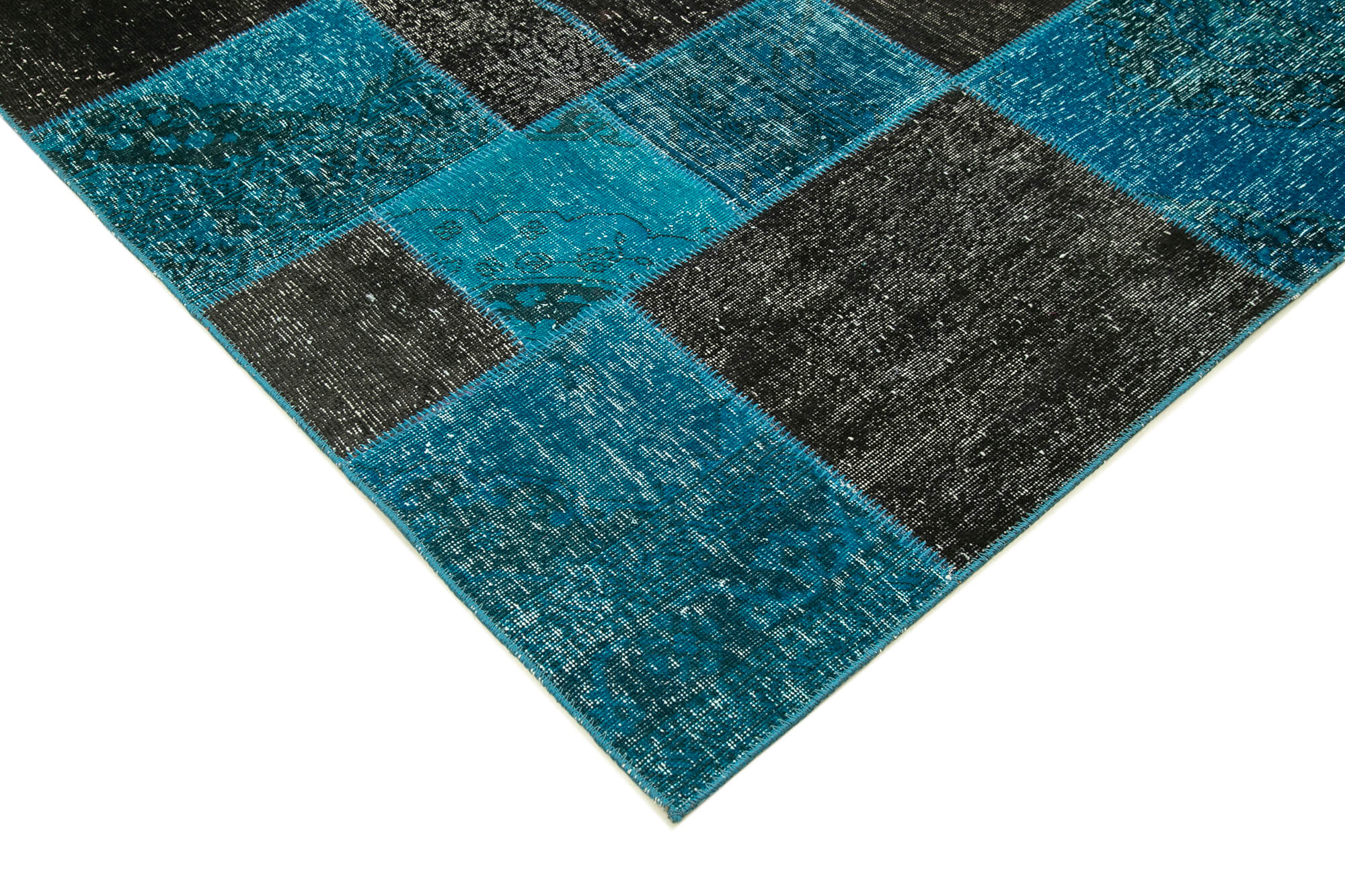 Collection of 6' 7'' x 9' 9'' Hand-Knotted Turkish Patchwork Rug in a gallery layout