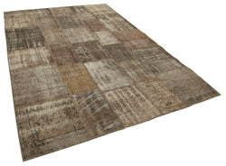 Collection of 6' 8'' x 9' 11'' Hand-Knotted Turkish Patchwork Rug in a gallery layout