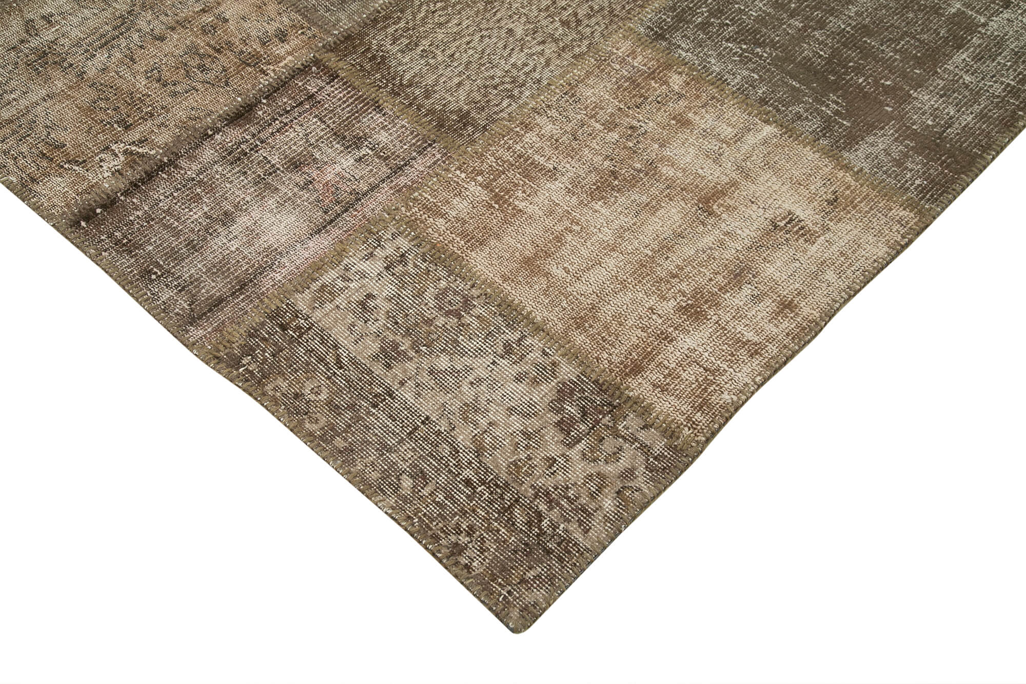 Collection of 6' 8'' x 9' 11'' Hand-Knotted Turkish Patchwork Rug in a gallery layout