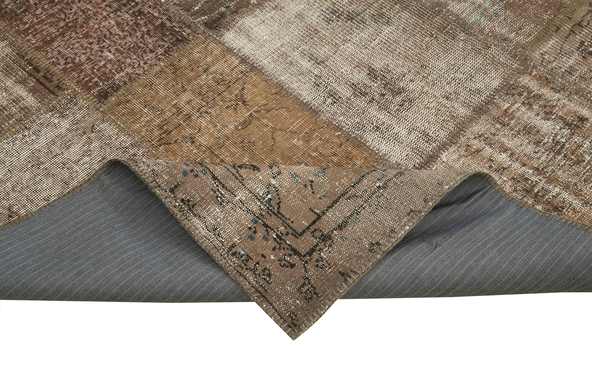 Collection of 6' 8'' x 9' 11'' Hand-Knotted Turkish Patchwork Rug in a gallery layout